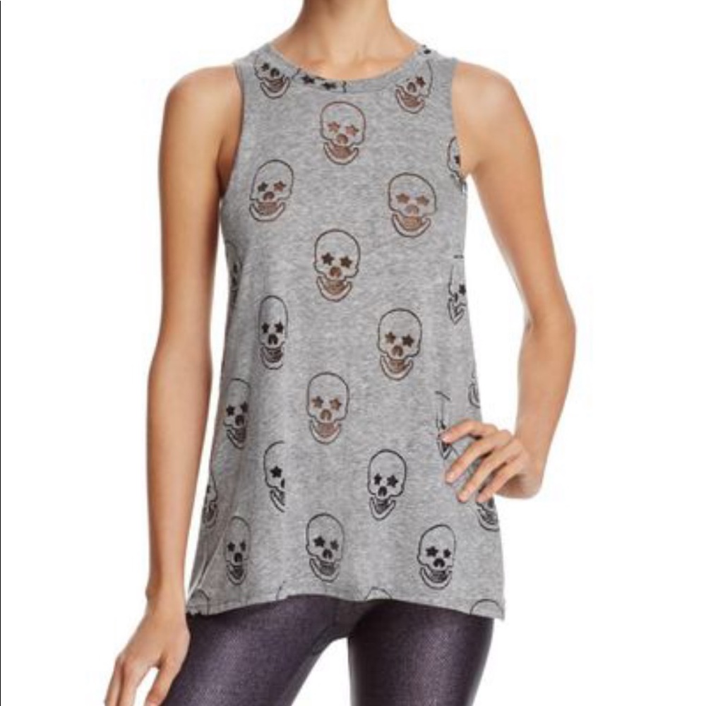 Terez XS gray skull high neck tank